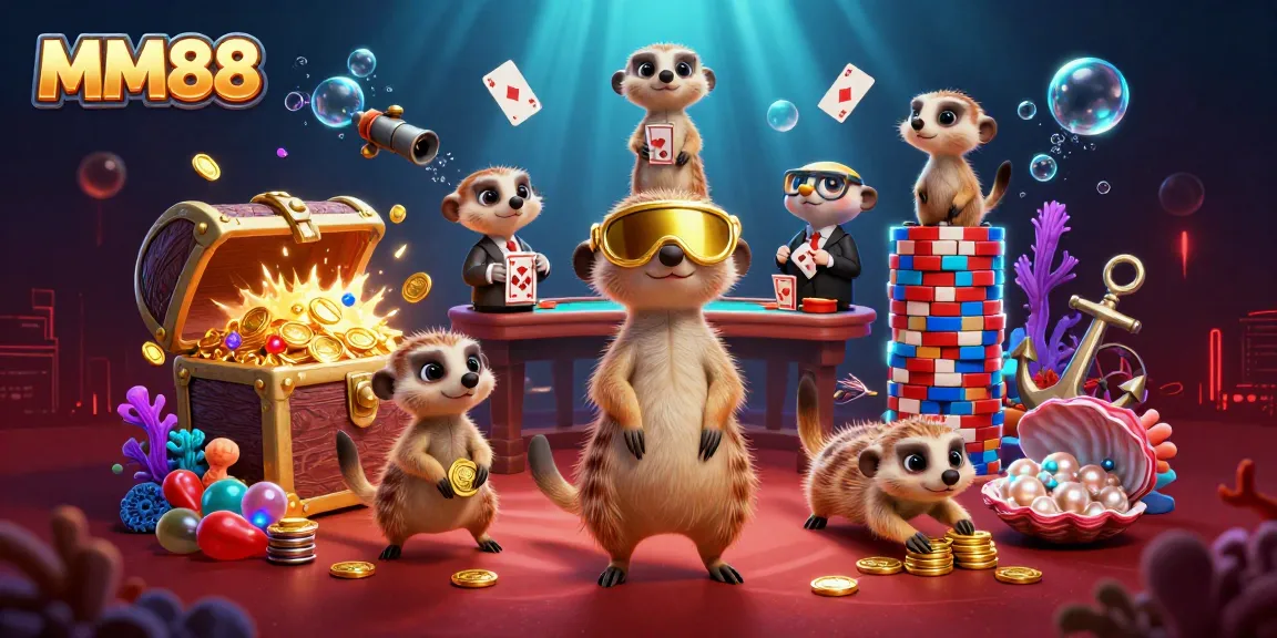Experience exciting gameplay at MM88, where meerkats run a bustling casino operation filled with treasure and fun.