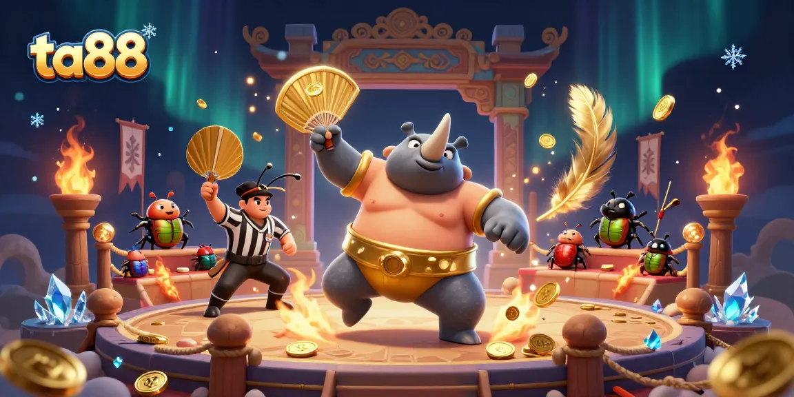 Experience thrilling action with ta88 as the charming beetle champion earns coins in a lively casino scene.