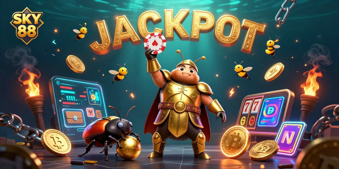 Celebrate your win at SKY 88 with vibrant 3D casino characters and exciting gaming elements.