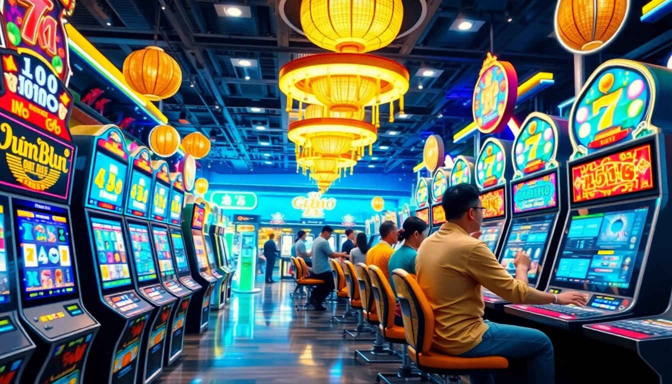 Nổ Hũ in a vibrant online gaming platform showcasing exciting jackpots and players enjoying the experience.