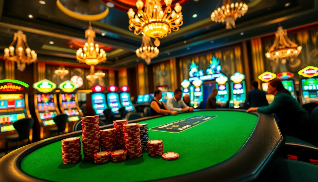Players enjoying poker at a table in a luxurious casino inspired by ps99seo.com.