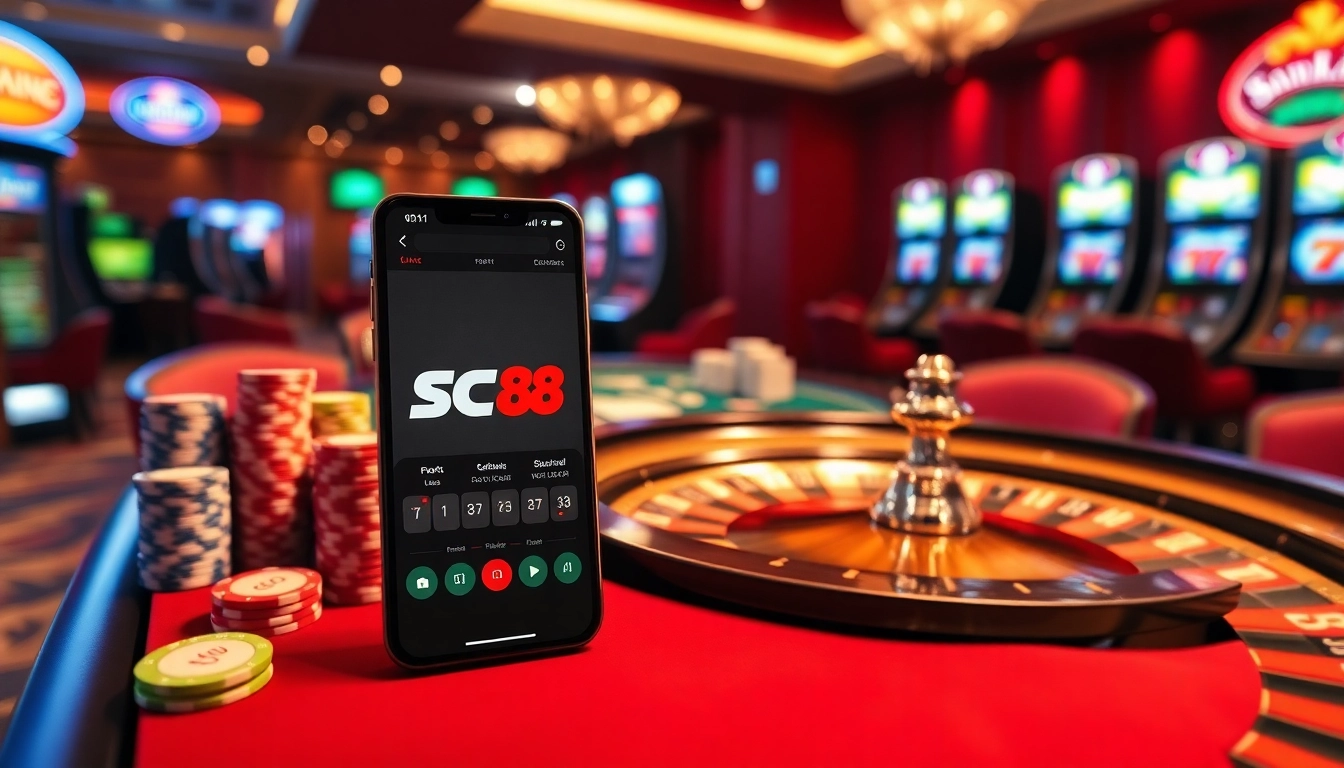 Experience SC88 online gambling with vibrant casino elements and a modern gaming interface.
