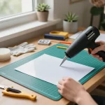 cách gỡ miếng ép plastic tại nhà using scissors and heat gun in a cozy DIY workspace
